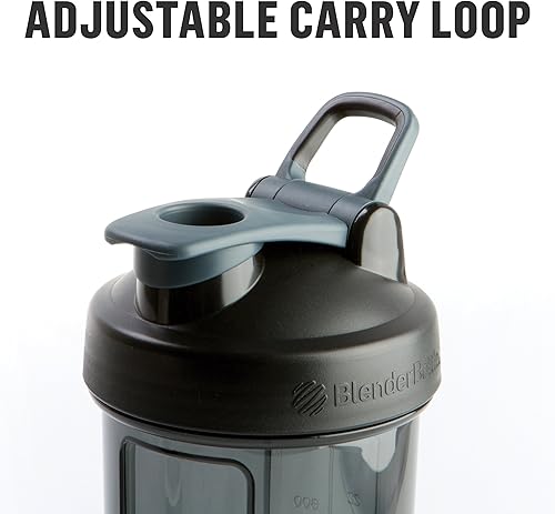 Miniatura 5 de BlenderBottle Shaker Bottle Pro Series perfecta para batidos de proteínas y antes del entrenamiento, 24 onzas, negrotransparente (paquete de 15),