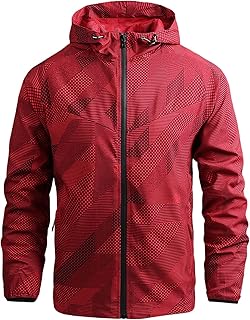 Caxndycing Softshell Jacket Men's Waterproof Rain Jacket Windbreaker Raincoat Jacket Printed Cycling Jacket Rain Poncho Softshell Jacket Windproof Waterproof Windbreaker