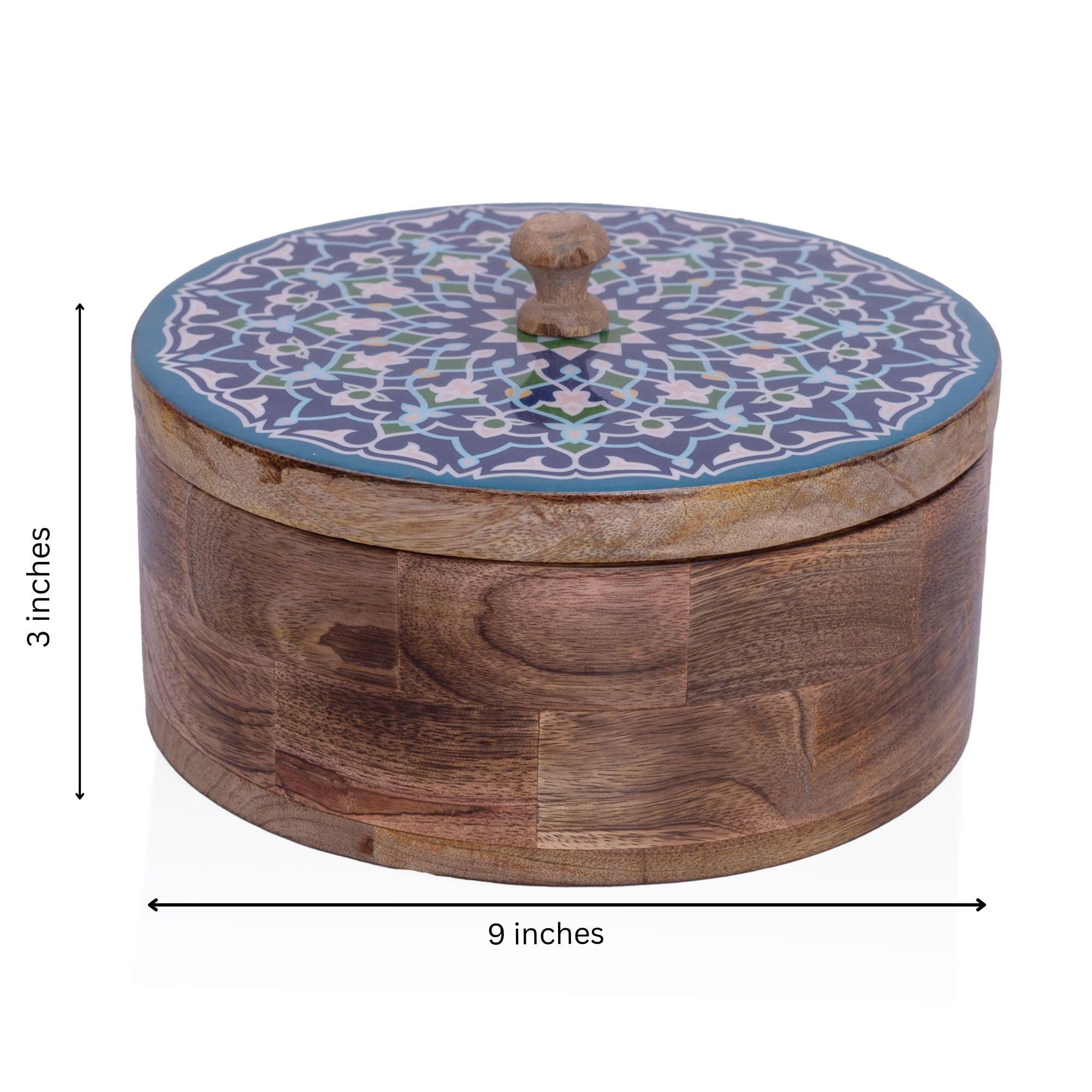 Handgefertigter hölzerner mexikanischer Tortilla-Stövchenkorb indischer Chapati-Roti-Brothalter Box Pfannkuchen-Keeper-Serviergeschirr Hot Pot Auflaufform mit Deckel Home Küche Essdekor, naturbraun