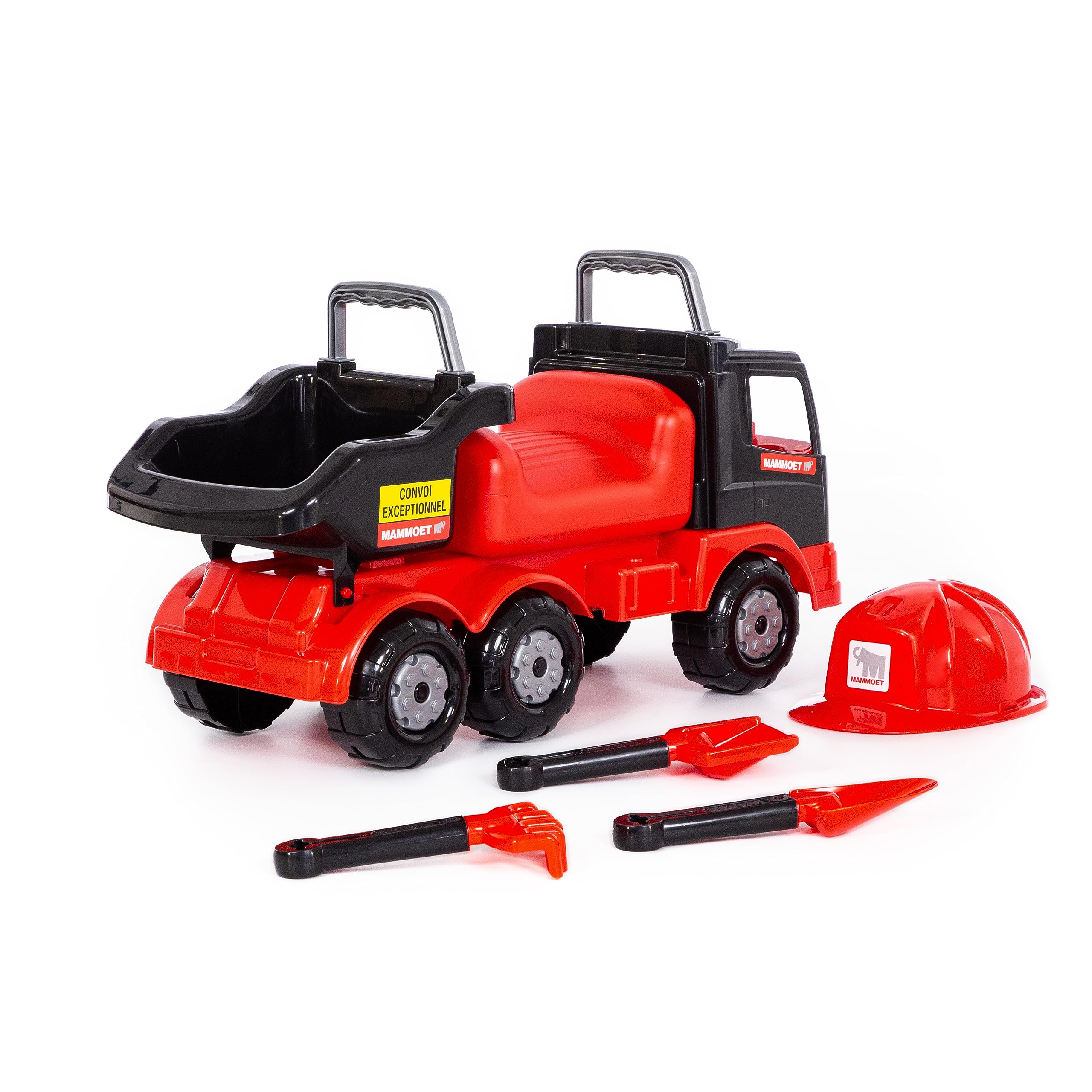 Polesie 57082" Mammoet Ride-On con Set Helm-Shovel-rake-Spade Giocattolo