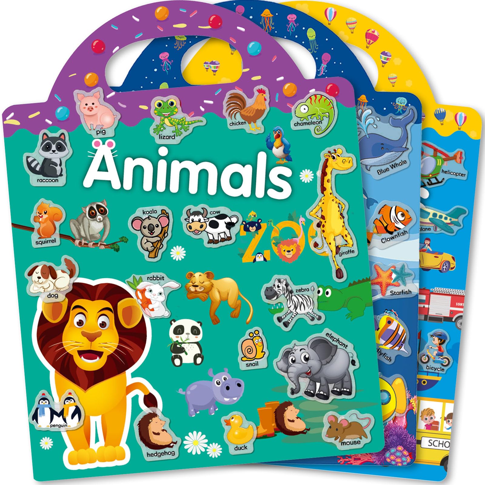 Libros de calcomanías para niños de 1 a 3 años juguetes de viaje y actividades educativas