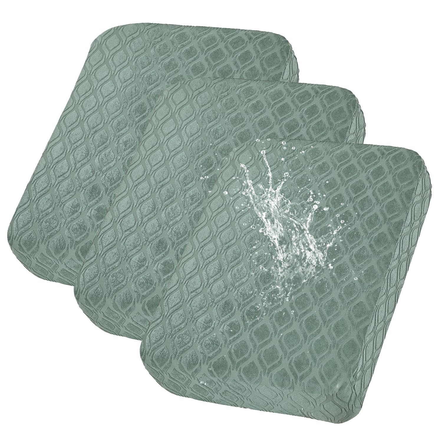 SHANNA Sofa Seat Cushion Slipcovers: 3Pcs Modern Jacquard Couch Cushion Cover Waterproof Patio Furniture Chair Cushion Suitable for Armchair, Sofa Seat Slipcover (Bean Green) โ image 1