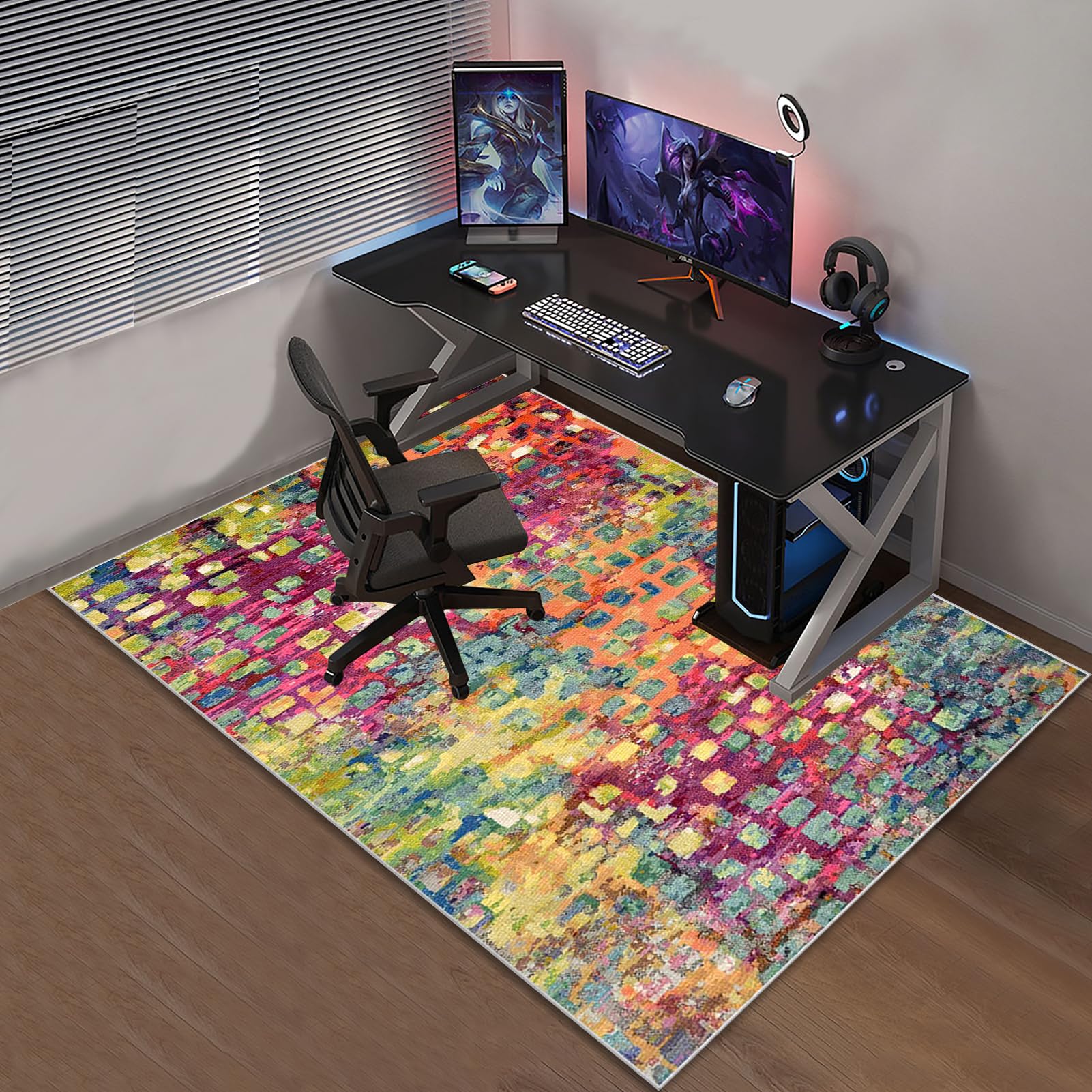 Bodenschutzmatte Stuhlunterlage für Gaming Stuhl & Bürostuhl Unterlage Schreibtischstuhl für Teppic Hartböden Schreibtischstuhl Unterlage Computerstuhl Teppiche für Parkett Hartböden 80 x 120 cm