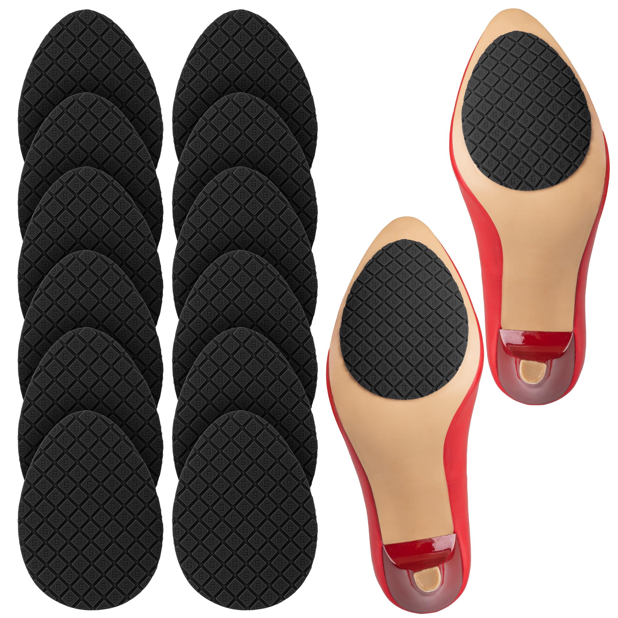 SULPO Lot de 12 sangles en caoutchouc pour chaussures - Autocollants de réparation de semelles de chaussures - Semelles autocollantes - Ultra solides - À découper - Ovales - 1
