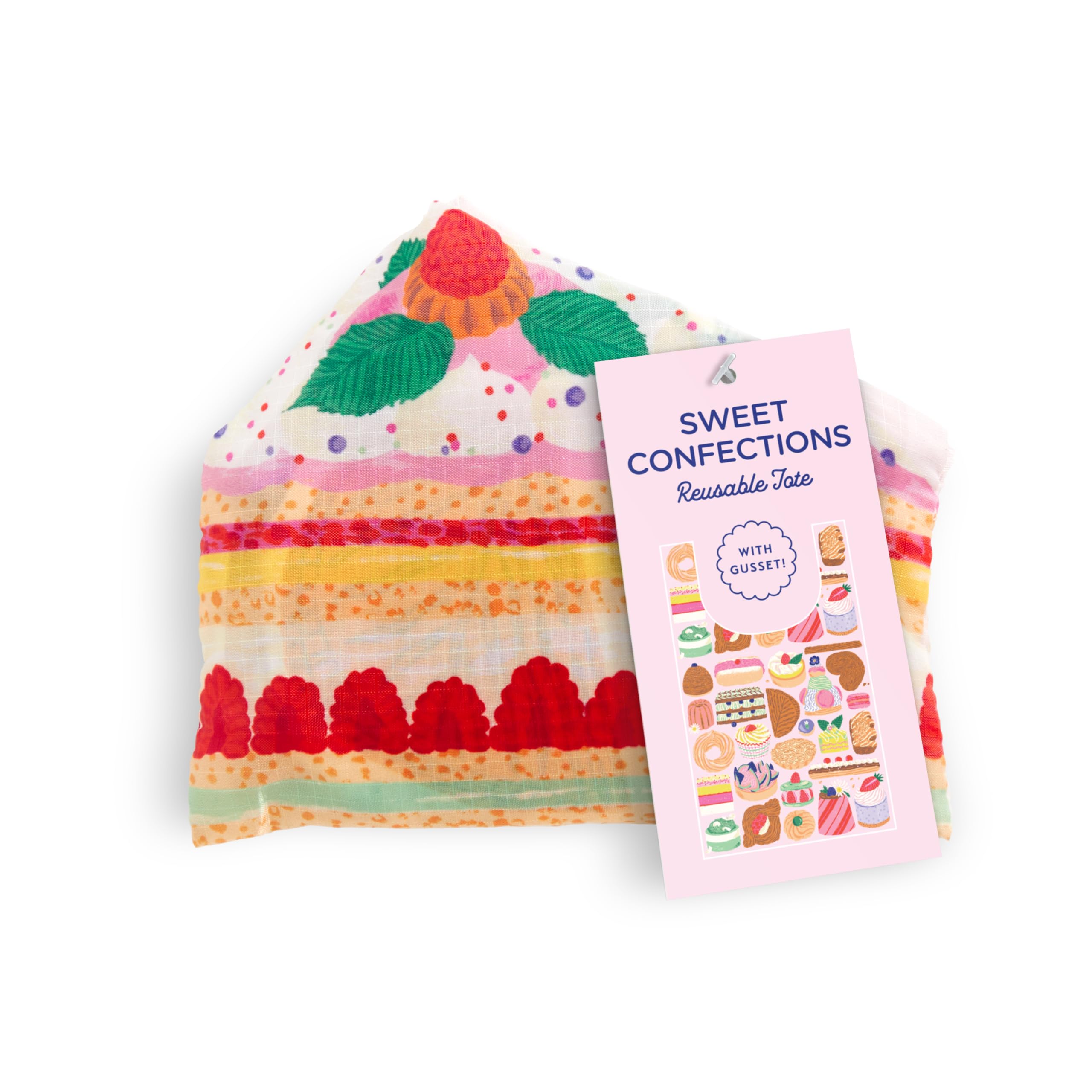 Galison Sweet Confections - Packable Nylon Reusable Tote Bag Eco Friendly Perfect For Groceries And Travel - Image 2