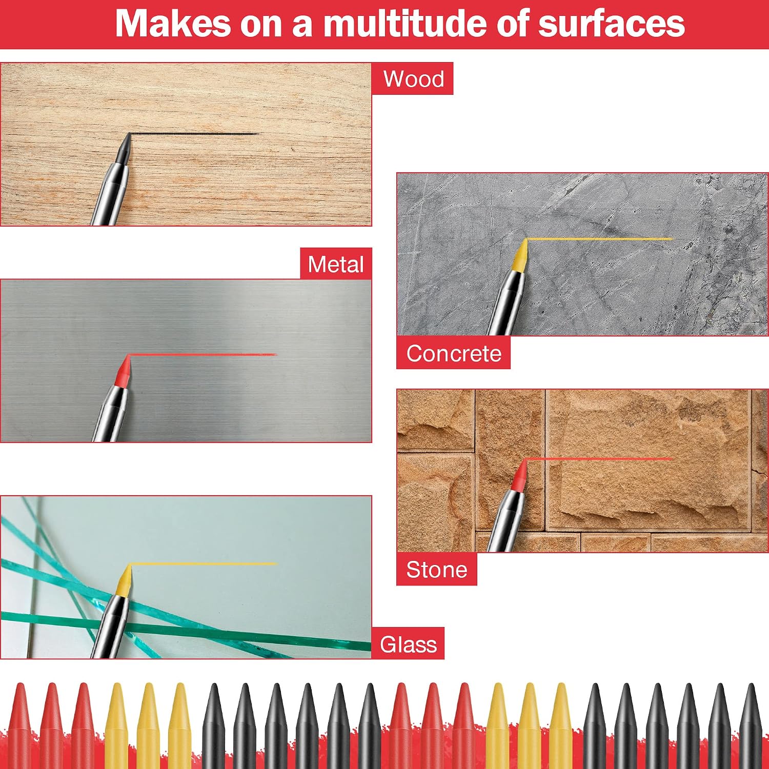 2.8 mm Pencil Refills for Carpenter Mark Pencils, Solid Deep Hole Mechanical Construction Pencil Replacements, Pencil Refills for Woodworking Scriber Marking Architect Drawing, Refills Only (24)
