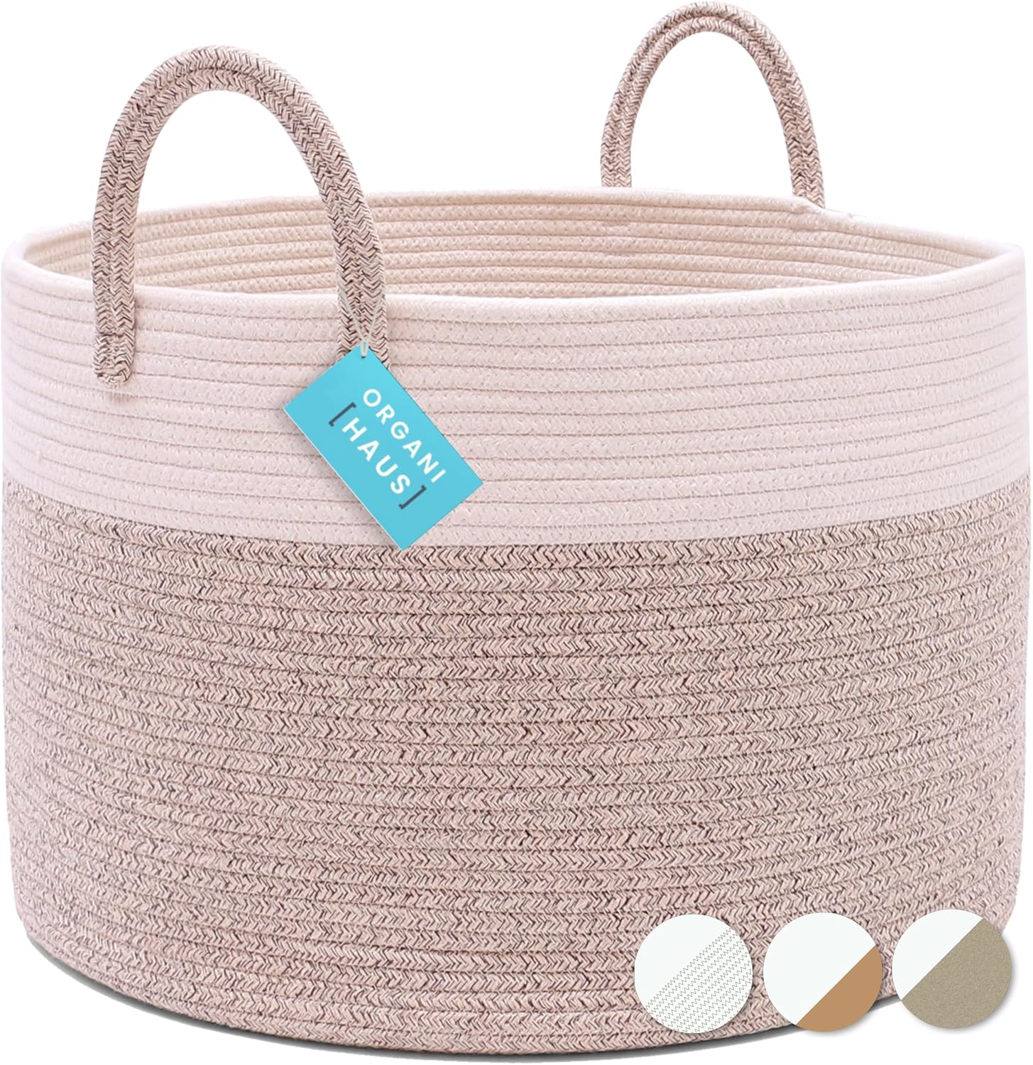 OrganiHaus Toy Storage Basket for Kids Woven Rope Basket for Storage