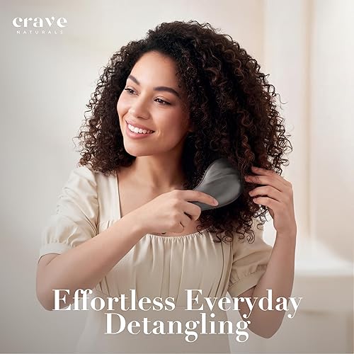 Miniatura 4 de Crave Naturals Cepillo para desenredar el cabello grande negro  Cepillo deslizante para desenredar el cabello para mujeres, niños y bebés  Cuidado