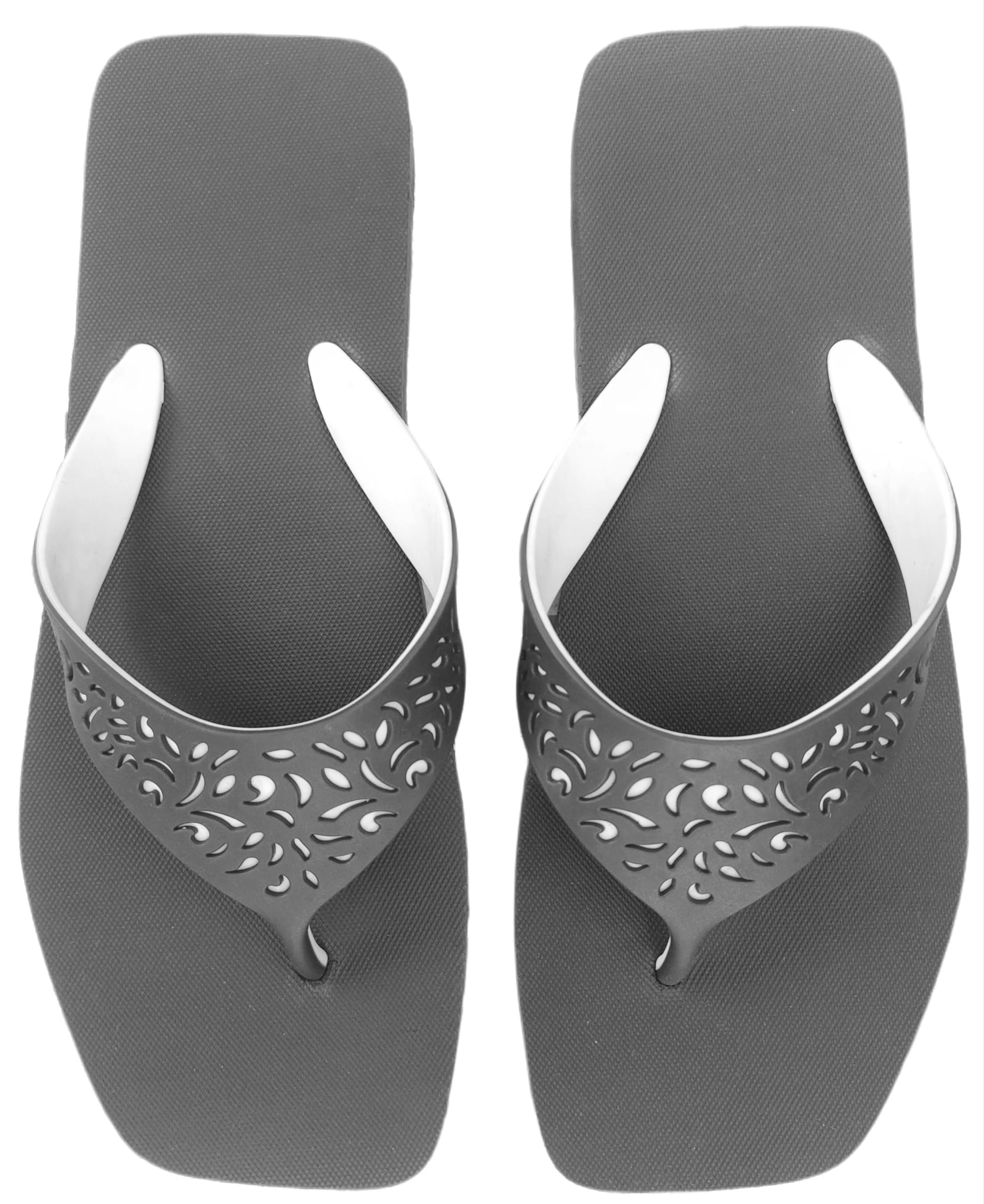 Sweety's Women's Ultra Light Soft Stylish Rubber Slipper - Comfortable, Durable, Anti-Skid, Flip Flops, Microcellular Rubber with Orthopedic Quality | Color - Pink and Black | Size 5, 6, 7, 8, and 9.-image-35