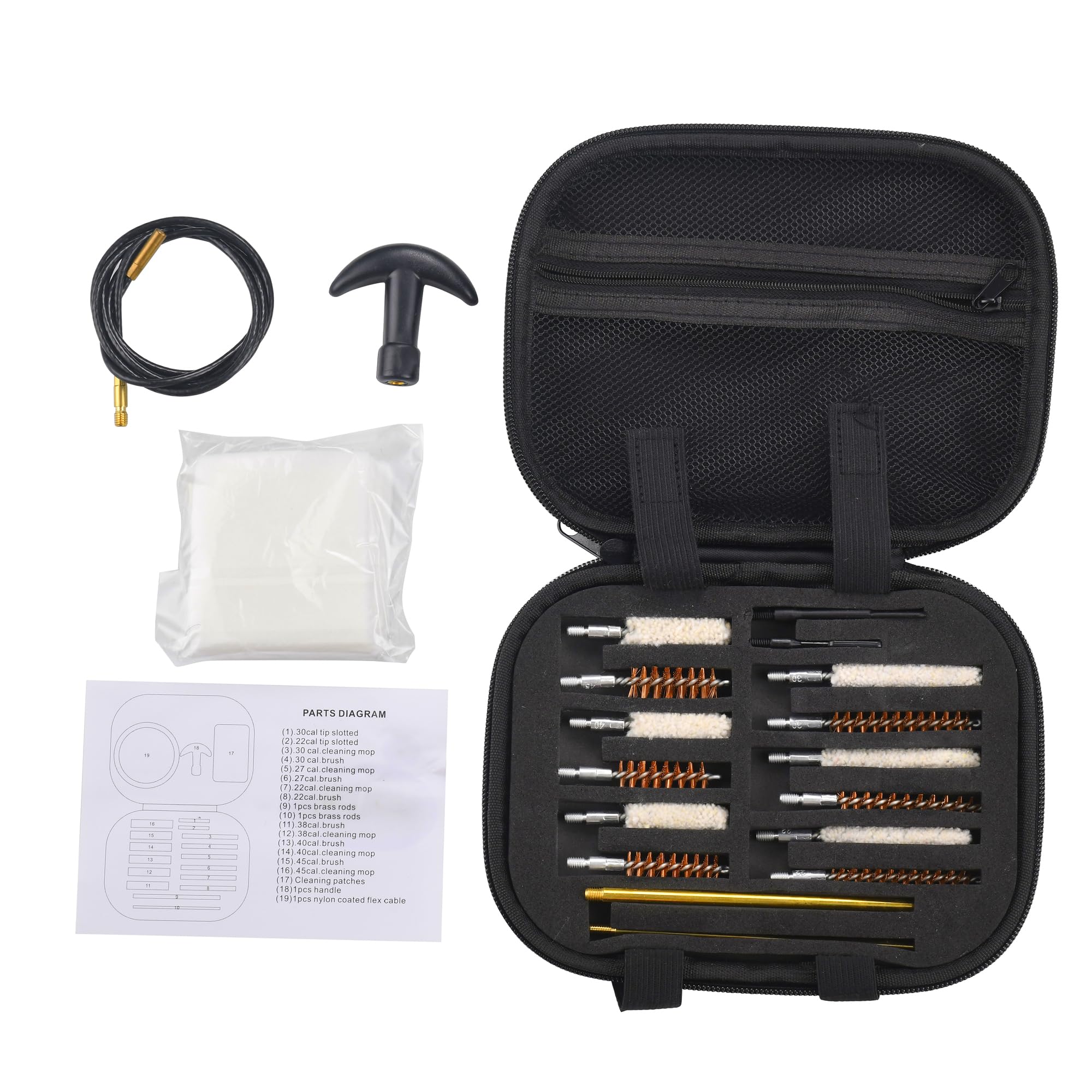 Pistolenreinigungsset Universal Pistolenreinigungsset für 22.27.30.357.38 9mm.40.45 Kaliber Pistole Bürstenwerkzeuge Pistolenzubehör