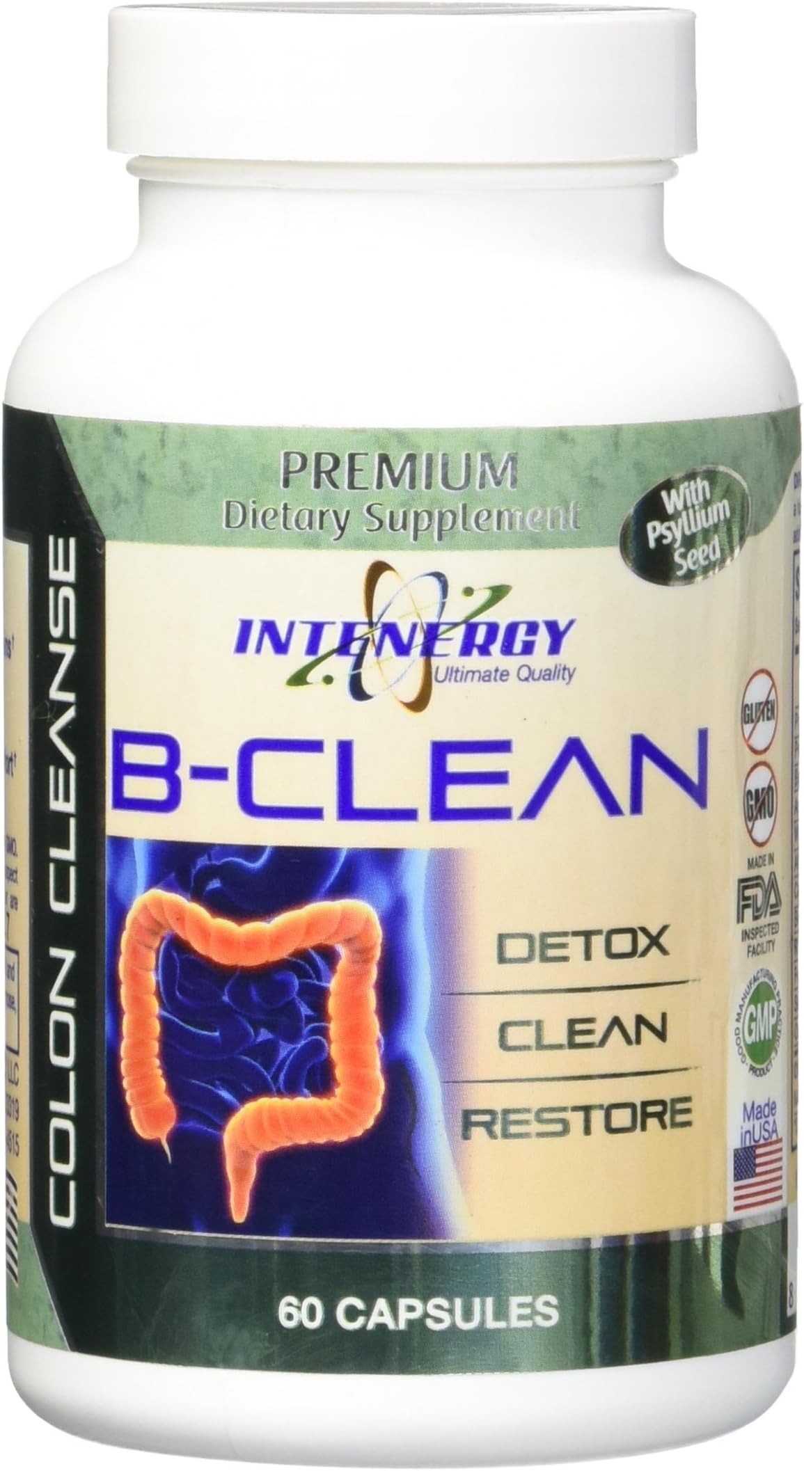 Intenergy B-Clean with Psyllium Seed Capsules, 60 Count