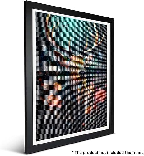 Miniatura 2 de Ginfonr Kits de arte de diamantes 5D para adultos, pintura de diamantes de flor de ciervo para adultos, arte de diamantes de imitación para adultos,