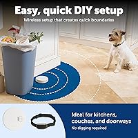 Vista 6 de PetSafe Pawz Away - Barrera para mascotas para interiores, funciona con pilas, área de contención invisible para interiores con collar ajustable