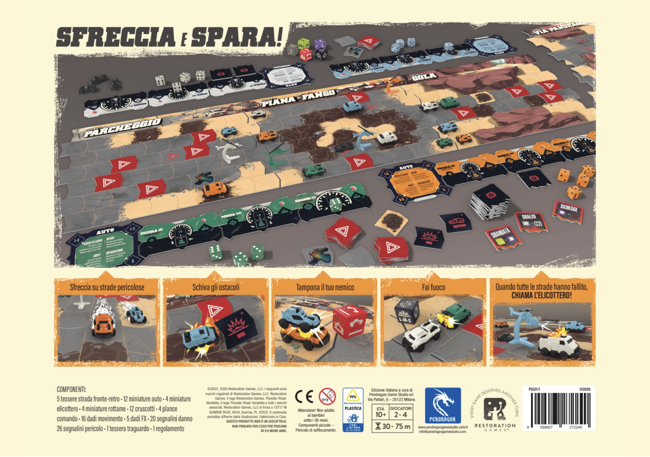 Pendragon - Thunder Road Vendetta - Edizione Italiano - Età 10+, da 2 a 4 Giocatori