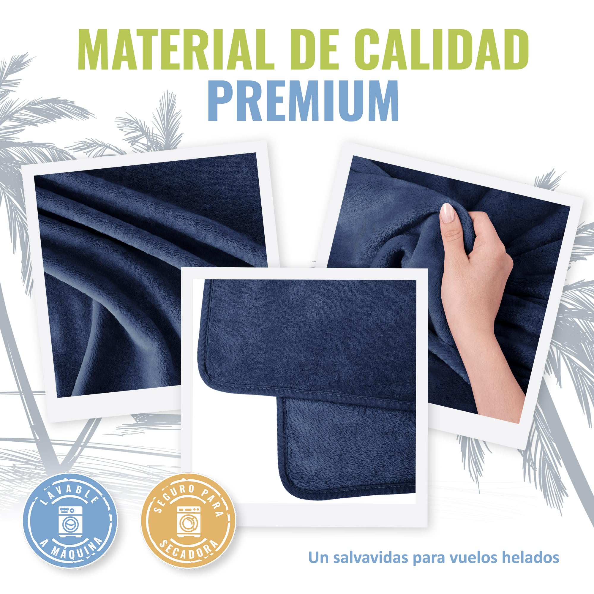 BOACAY Manta de Viaje Suave y Cálida para Avión y Automóvil - Vuelo Largo Esencial para Mujeres, Hombres, Niños - Almohada Compacta con Manga para Equipaje y Clip para Mochila