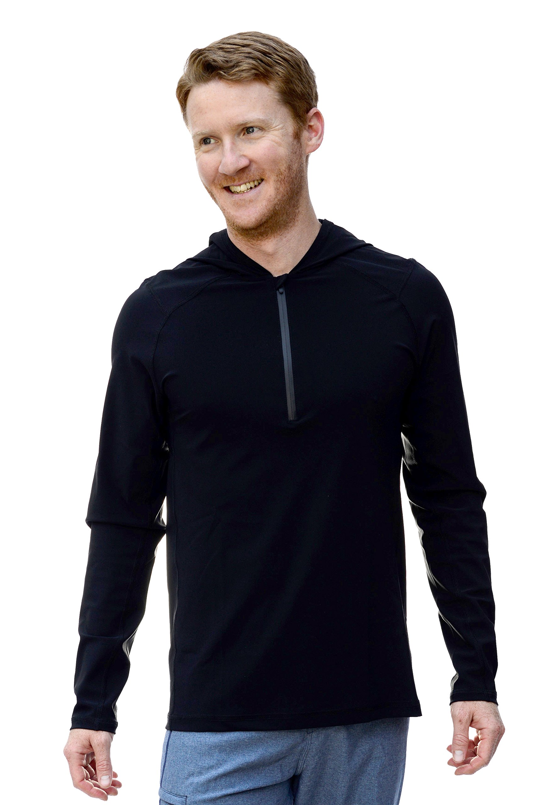 Men's Ultra-Premium Swim Shirt/Rash Guard with a Hood (Dermatologist Designed)