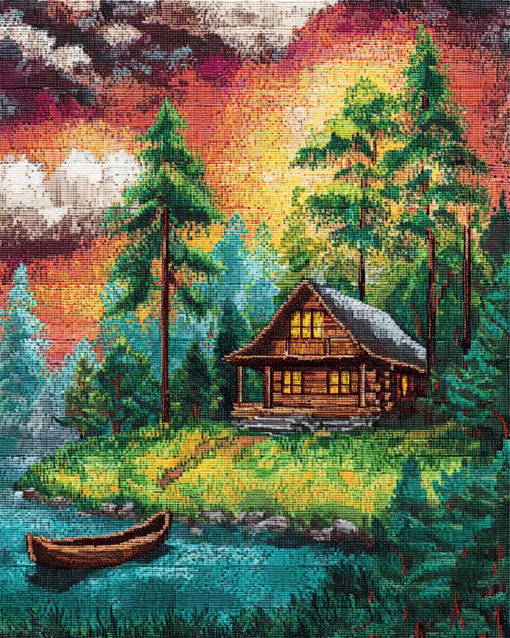 Rqwybcaxn Bead Embroidery Kits Fantasy Forests 40x50cm
