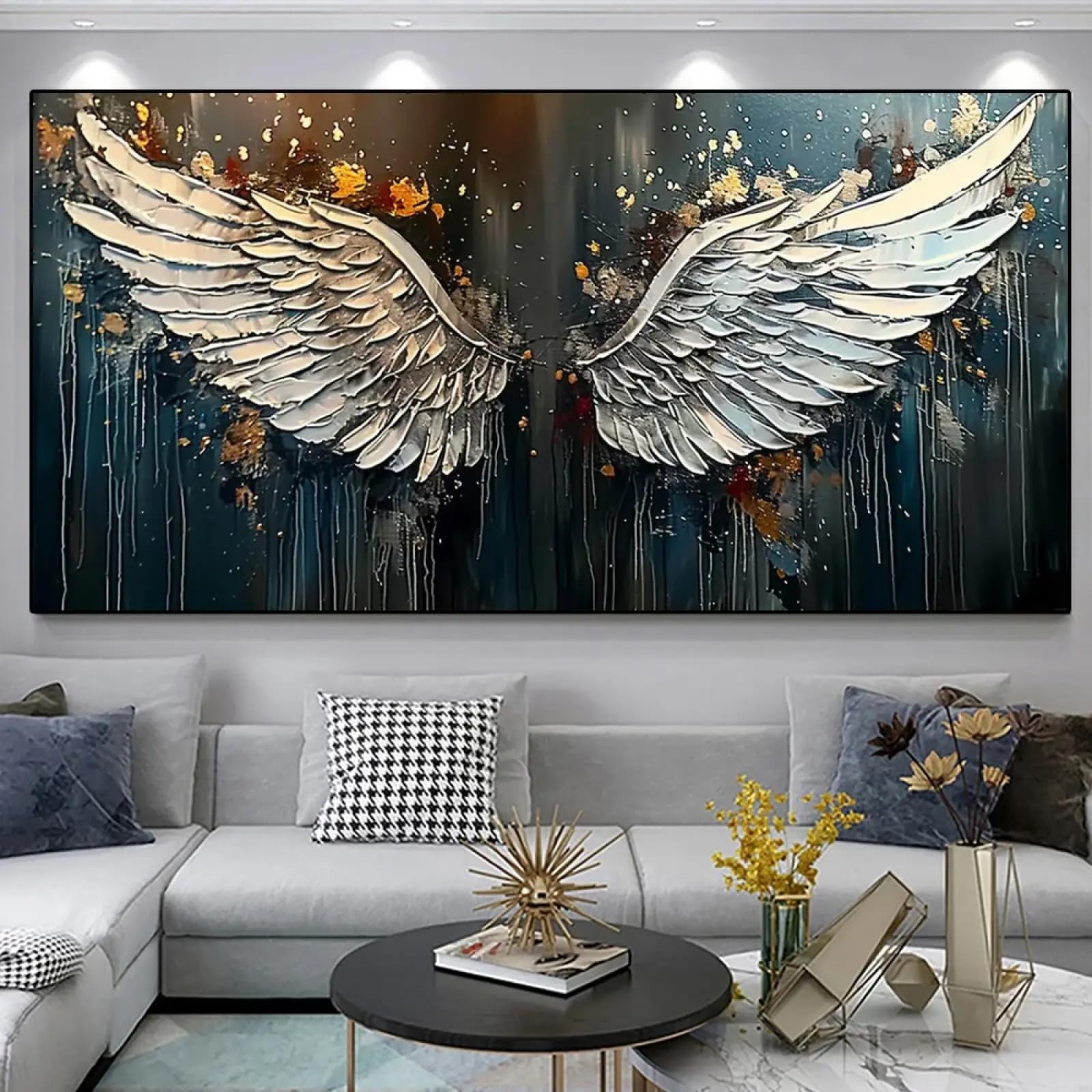 Décoration murale maison moderne grand format ailes abstraites - 6