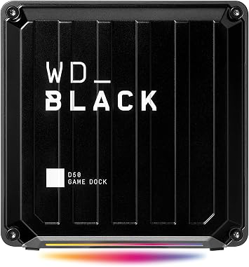 WD_Black 2TB D50 Game Dock NVMe SSD Solid State Drive, RGB with Thunderbolt 3 Connectivity, Up to 3,000 MB/s - WDBA3U0020BBK-NESN