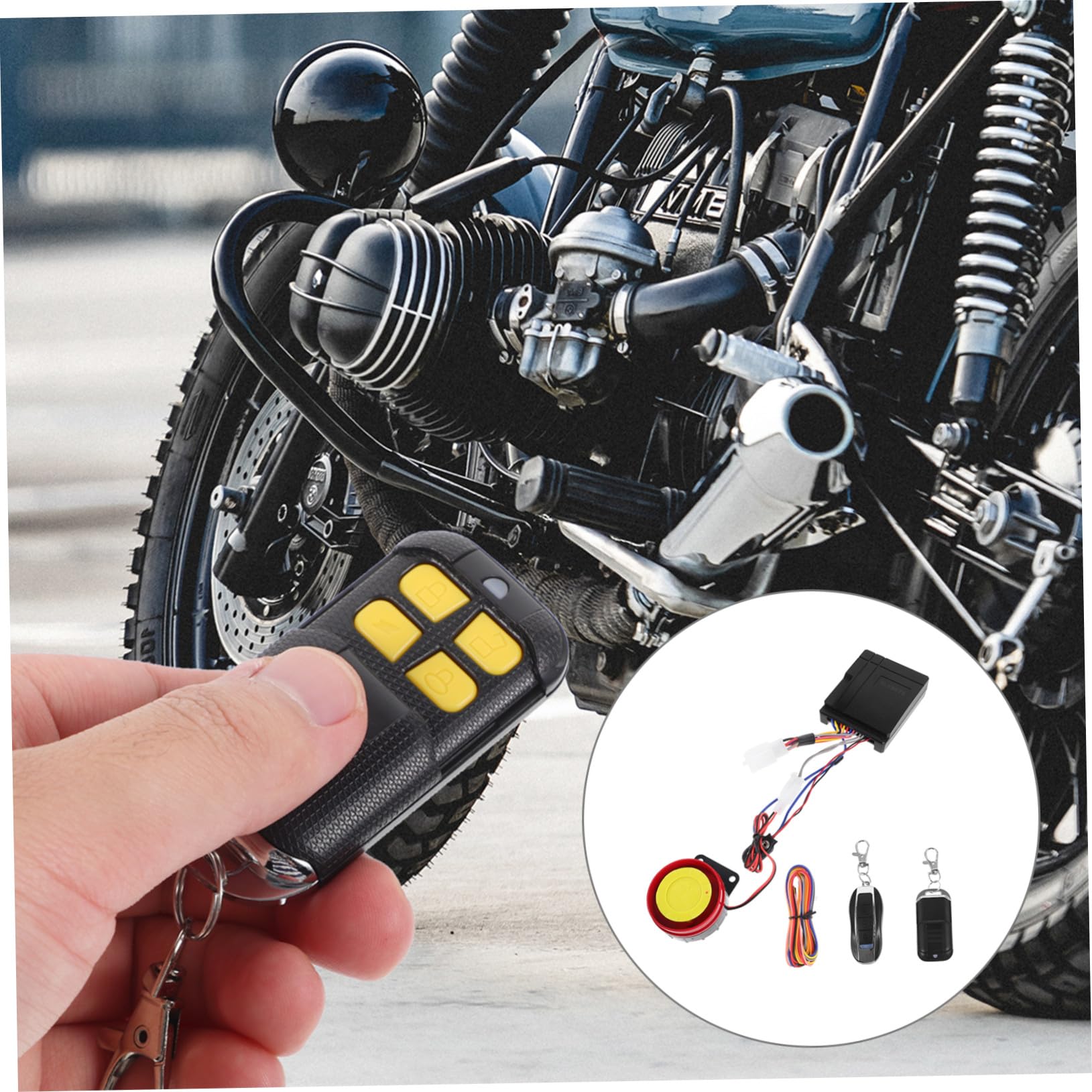 Allarme Antifurto per Moto con Telecomandi, Vibrazione e Bloccaggio a Distanza, Installazione Semplice e Universale