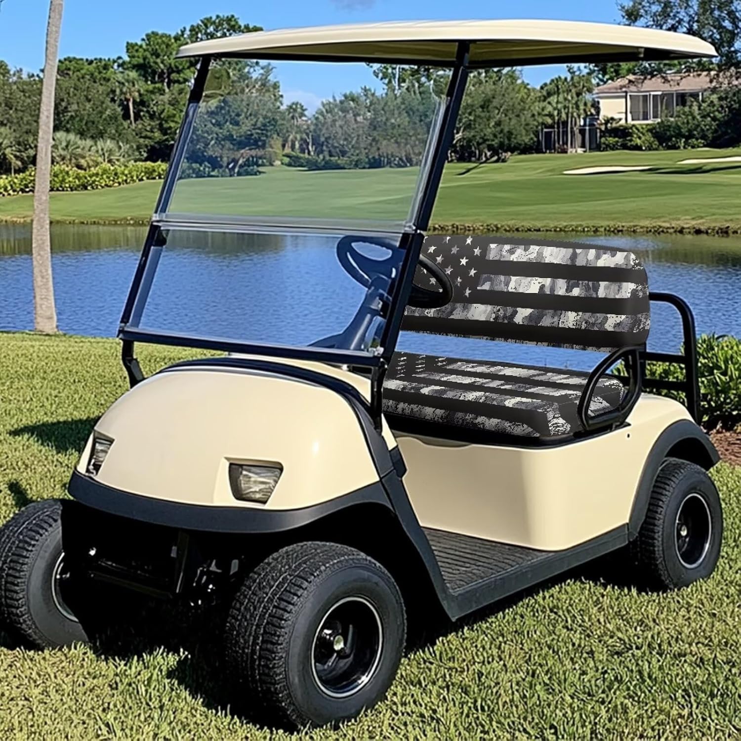 EZGO RXV Seat Covers with Elastic Edges - Heavy-Duty Universal Size for Club Car Precedent All-Season Protection