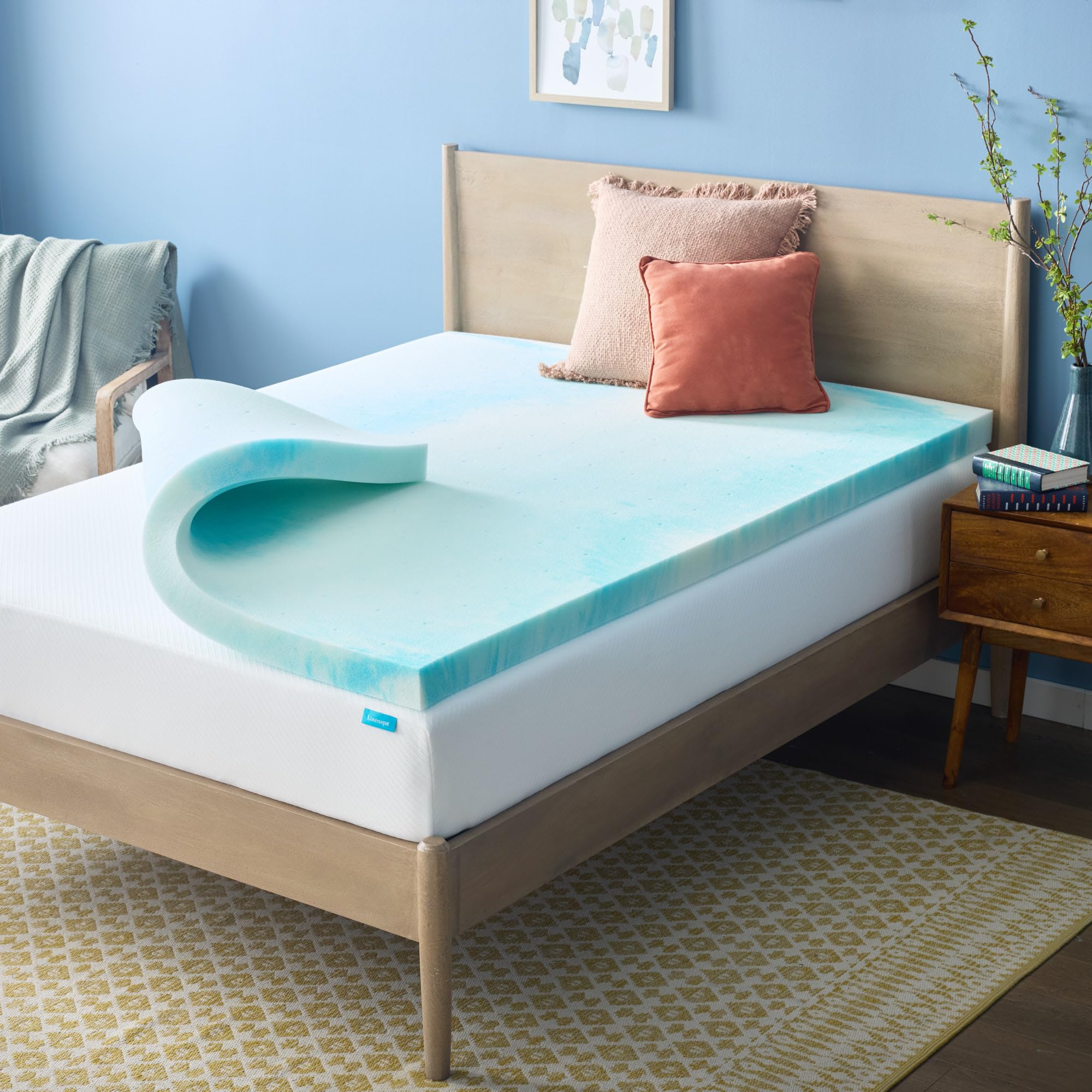 Linenspa Gel Swirl Memory Foam Topper, Full