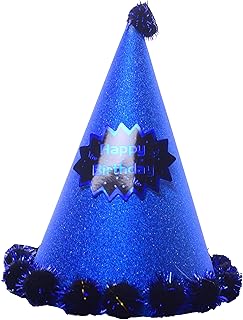 Happy Birthday Party Cone - Blue Black