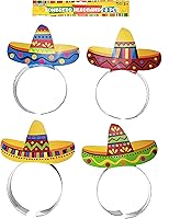 Vista 1 de KINREX Cinco de Mayo - Diadema de papel para fiesta mexicana, 8 piezas