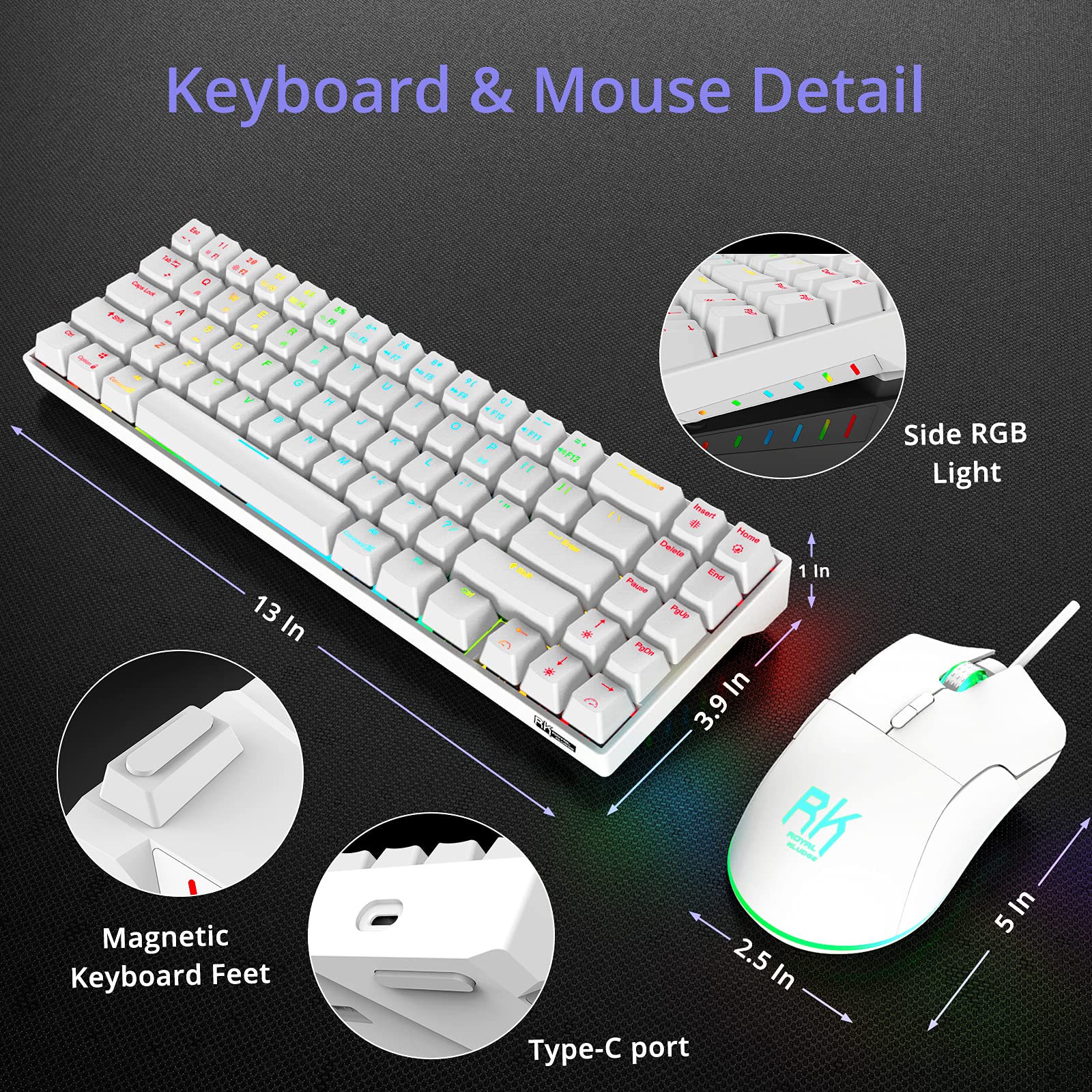 Buy RK ROYAL KLUDGE RK71 Wireless/Wired Mechanical Keyboard and 7200