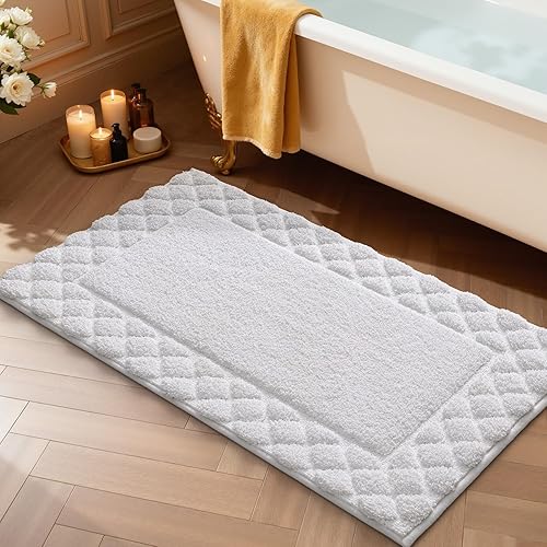 Miniatura 9 de LUMI Tapetes de baño, ultra suaves y absorbentes, para ducha, antideslizantes, lavables, con respaldo de goma, tapete de felpa de microfibra de