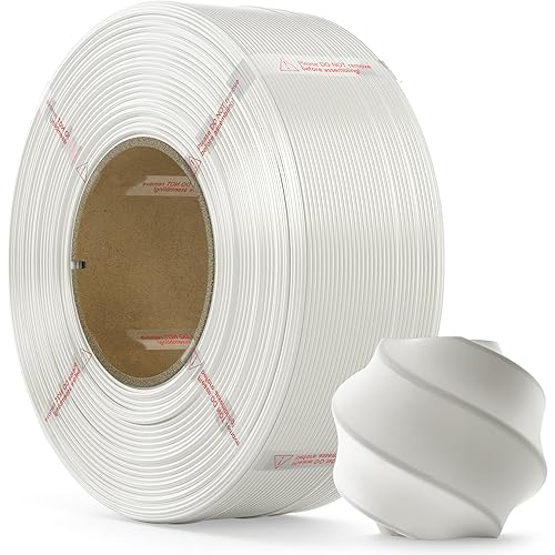 PLA Filament 1.75mm PLA 3D Printer Filament(Refill),1kg Refill for Reusable Spools(2.2lbs),Premium Quality 3D Printing Filament for Bambu lab 3D Printers,White