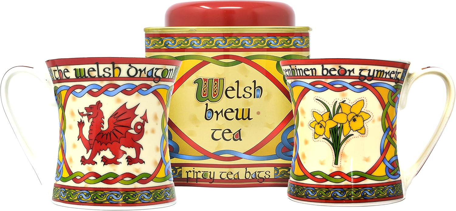 Set Welsh Dragon Cup, Daffodil Mug & Brew Tea (50 Teabags)