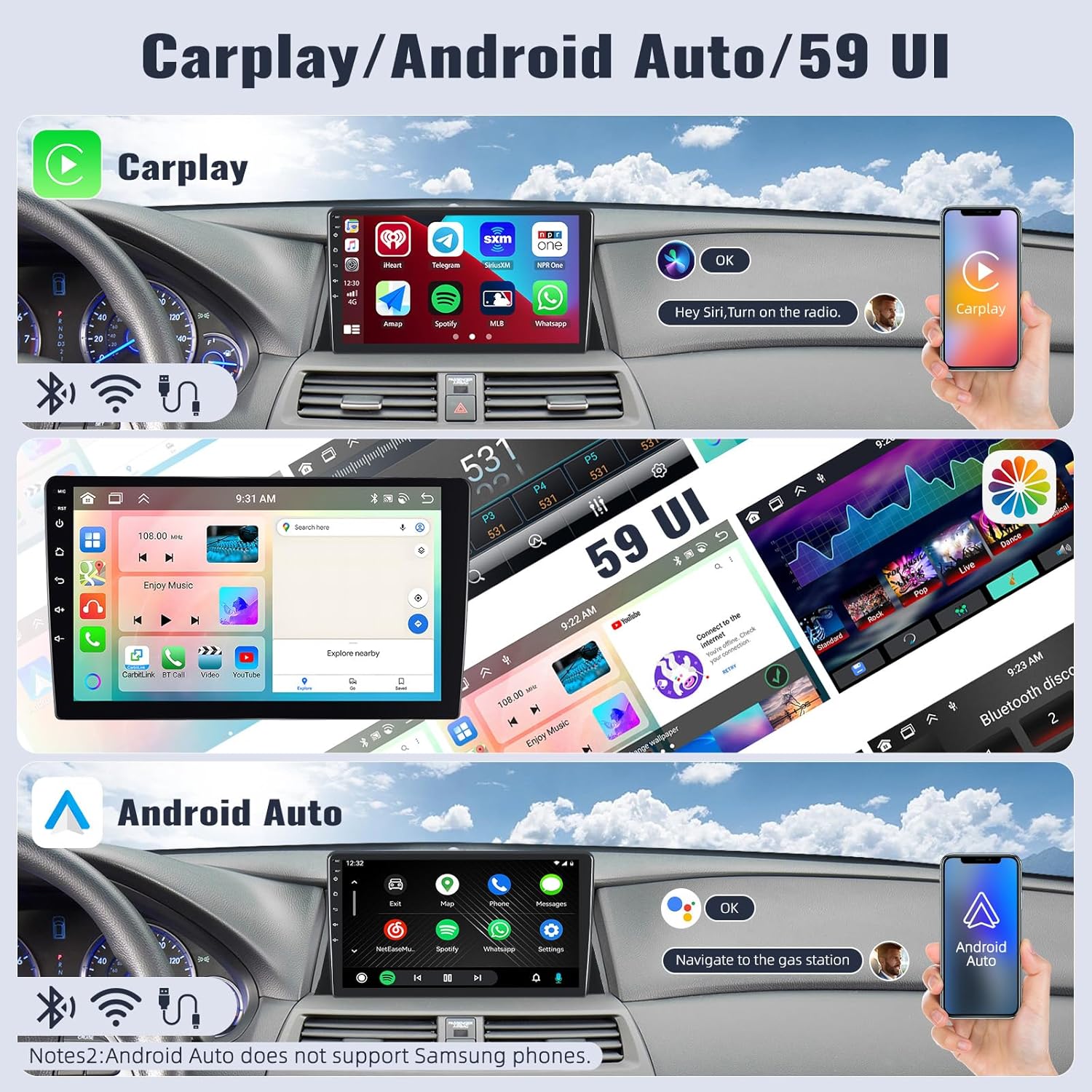 Honda Accord 8th generation dashboard compatibility for SIXWIN Android Car Stereo