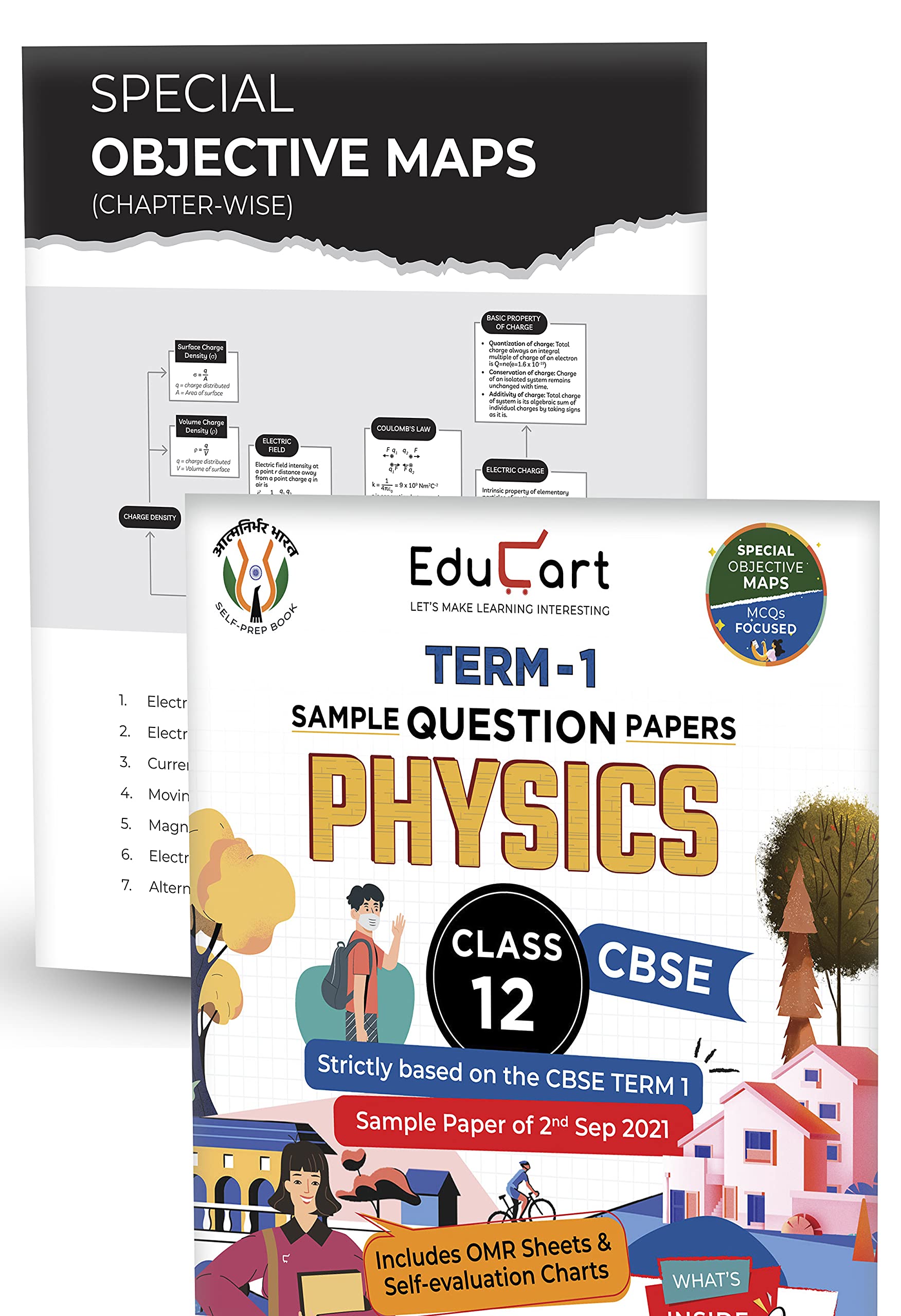 Educart CBSE Term 1 Sample Papers Class 12 Bundle of 4 Physics, Chemistry, Math & English Book For 2022 (Based on 2nd Sep CBSE MCQ Sample Paper 2021) (Sachin Sir) 1