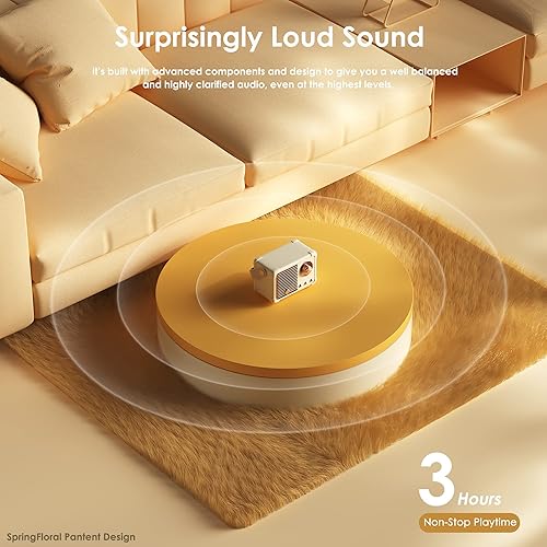 Miniatura 4 de SpringFlora Altavoz Bluetooth retro, altavoz pequeño inalámbrico vintage con sonido estéreo, llamada manos libres, batería de 400 mA, tarjeta TF,