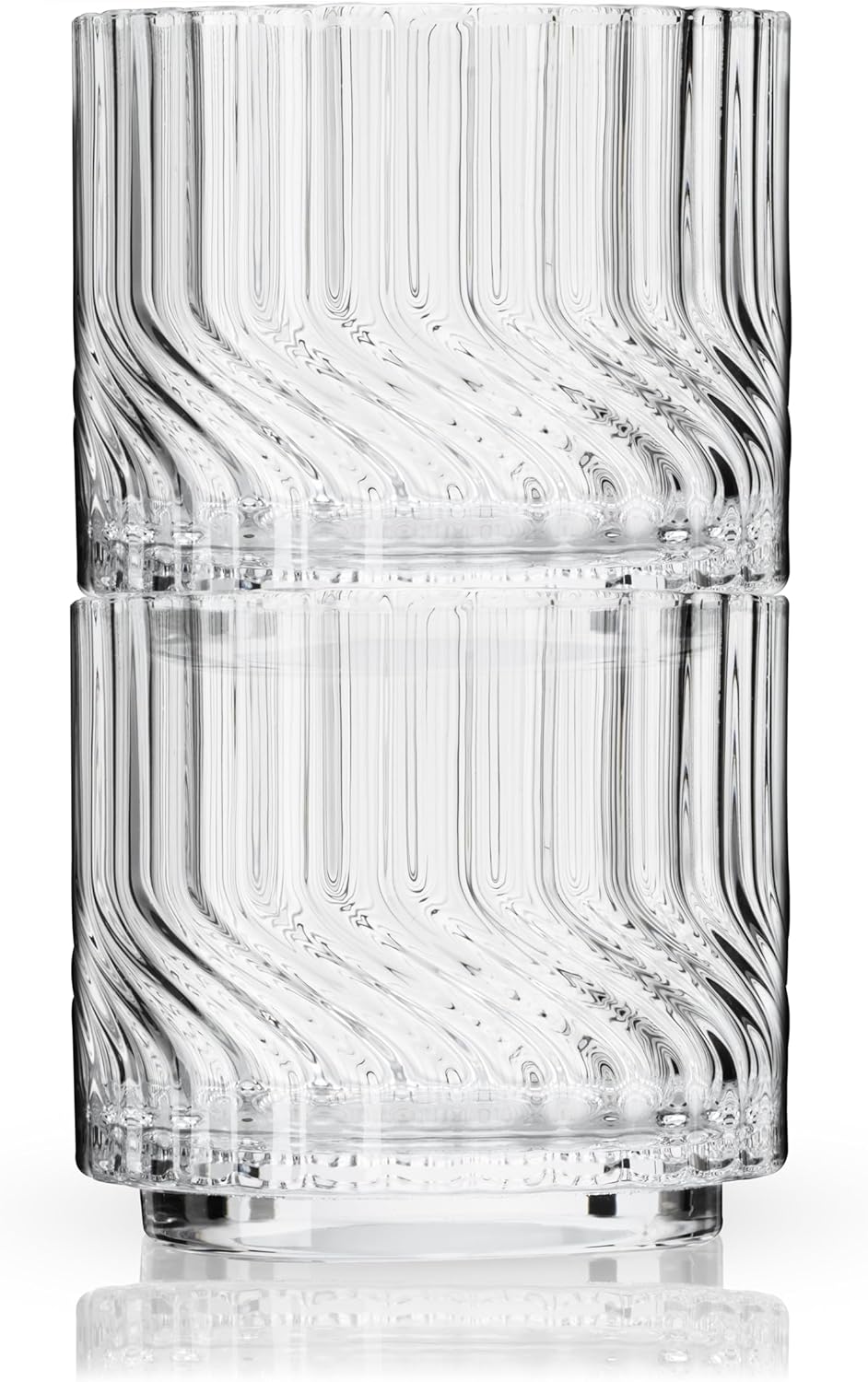 Viski Zephyr Crystal Lowball Tumblers, Elegant Cut Crystal Whiskey Glasses, Perfect for Scotch, Bourbon, Cocktails, and Neat Spirits, Ideal for Hosting Parties, Home Bar Accessories, 8.5 oz, Set of 2 - Image 8
