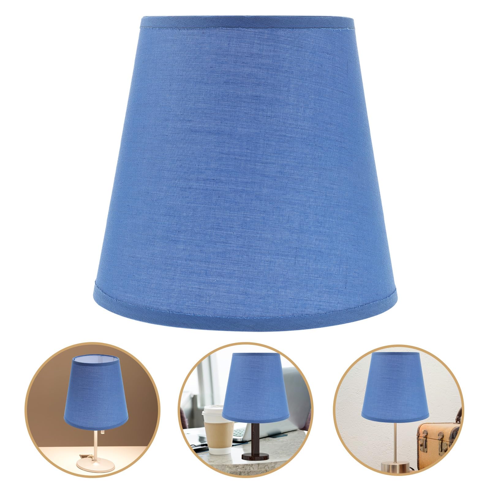 Paralume per Lampada da Tavolo e Sospensione E27 di Lino Azzurro Copertura Leggera a Forma Cilindrica per Soggiorno Camera da Letto e Ufficio Design Moderno e Luce Morbida