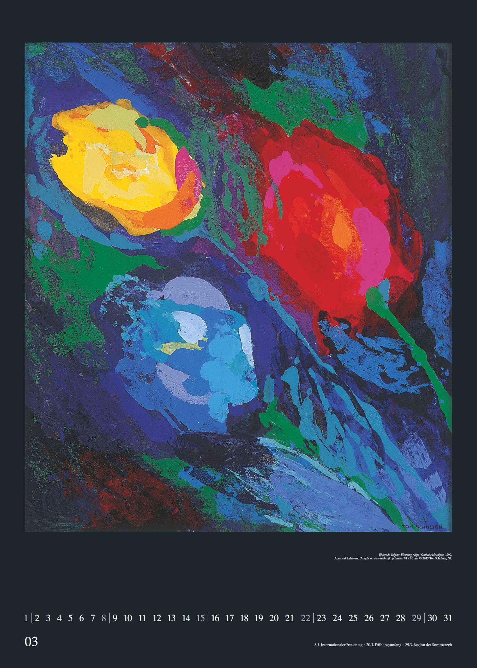 DUMONT - Ton Schulten 2026 – Kunst-Poster-Kalender 50 x 70 cm, Wandkalender mit farbenstarken Landschaftsmosaiken für Kunstliebhaber