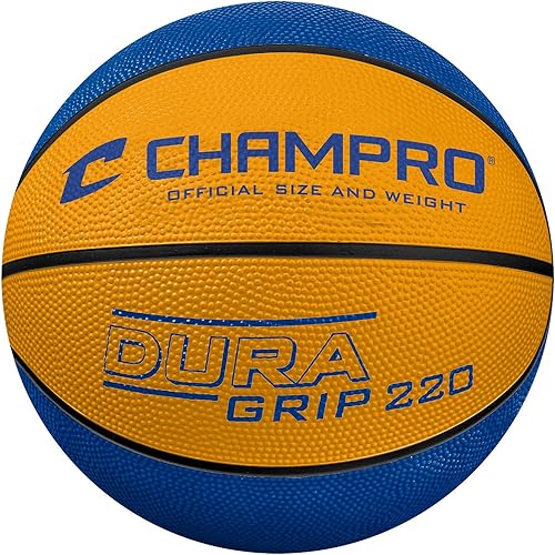 Champro Basketball en Caoutchouc, Rubber Basketball, Official Size; Royal/Gold, 