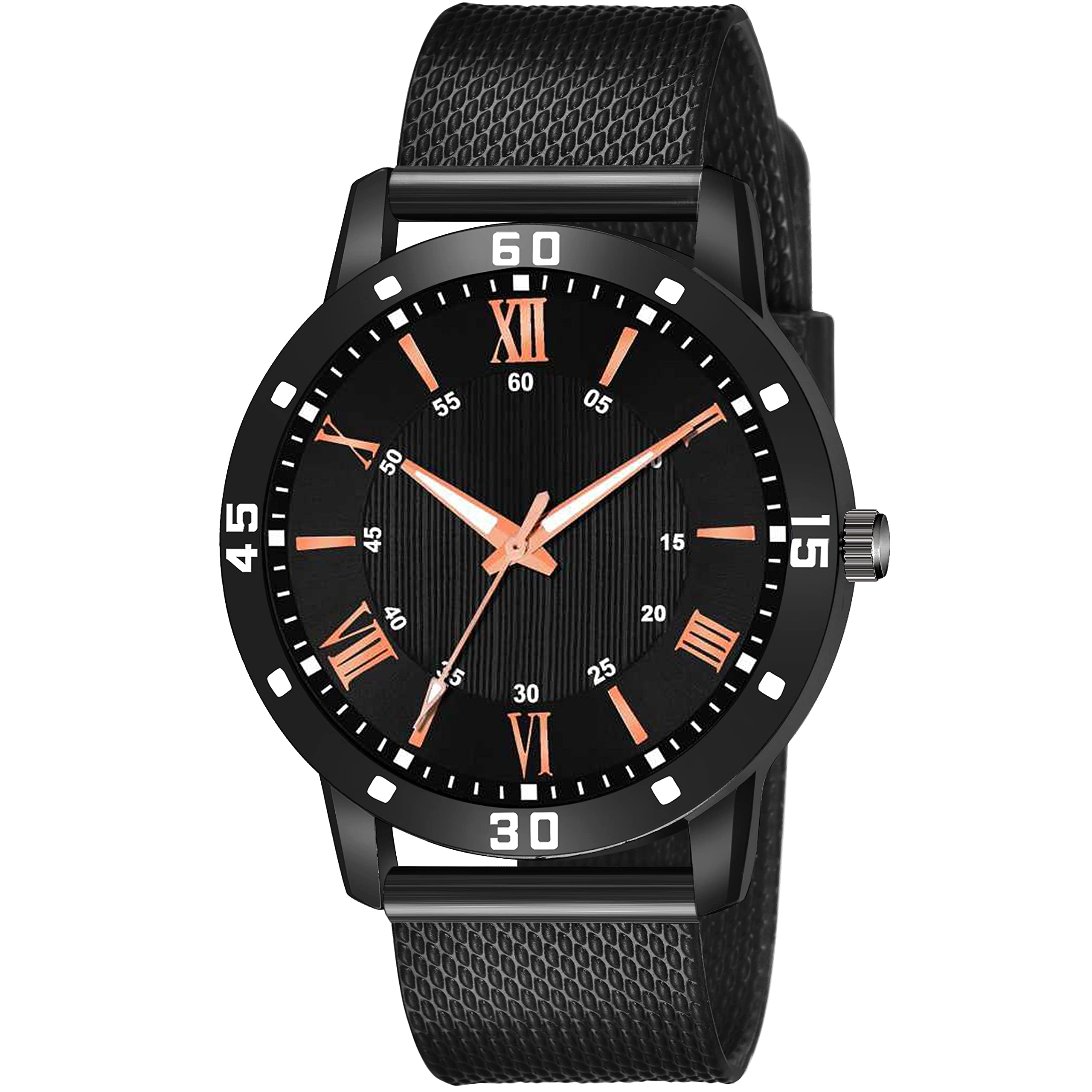 niyati Nx Roman Digit Black Color Wrist Analog Watch for Men(Black Dial Black Strap) (B094ZSTWX3) Amazon Price History, Amazon Price Tracker