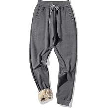 MACHLAB Mens Thermal Fleece Jogger Pants Sherpa Lined Sweatpants Winter Warm Thick Track Pants