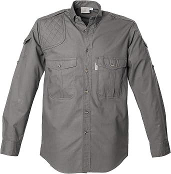 Tag Safari Shooter Shirt for Men Long Sleeve, 100% Cotton, Sun Protection for Outdoor Adventures