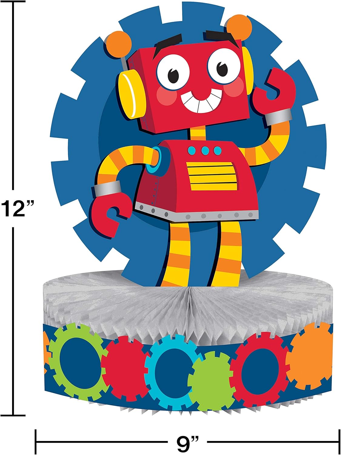 Creative Converting 332226 Robots Science Fair Birthday Party Tableware Decorations Supplies, One Size, Multicolor