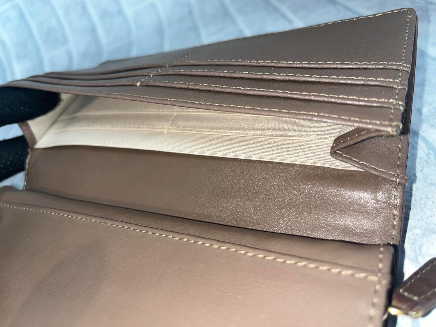 送料込+[GUODI] 長財布 カブセ型 ベロ付き カードケース付き オーストリッチ 本革 フルポイント レディース メンズ 【グォディ】 