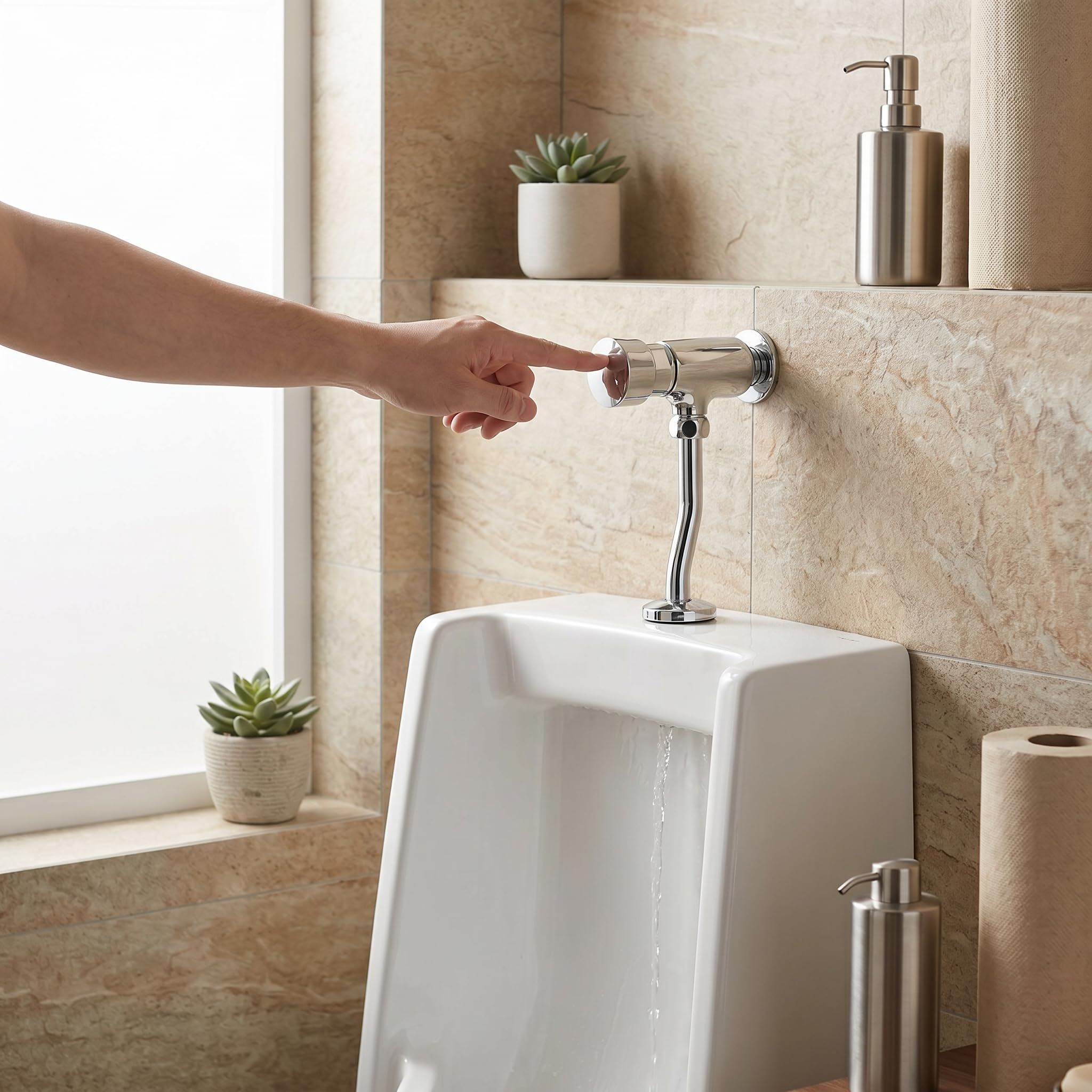 WC-Spülventil Urinal-Spülventil Set Multifunktions G1/2 Wandmontage Handpresse Spülwerkzeug für Badezimmer WC-Zubehör Badzubehör Badezimmer-WC Spülungsventil
