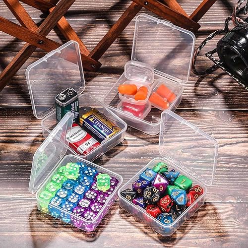 Miniatura 6 de SATINIOR Paquete de 12 recipientes de almacenamiento de cuentas de plástico transparente con tapa con bisagras para cuentas y más (2.9 x 2.9 x 1
