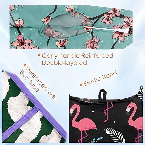 Vista 42 de BeeGreen Bolsa grande de flores – Paquete de 12 bolsas de comestibles reutilizables resistentes y bolsas de compras plegables para comestibles