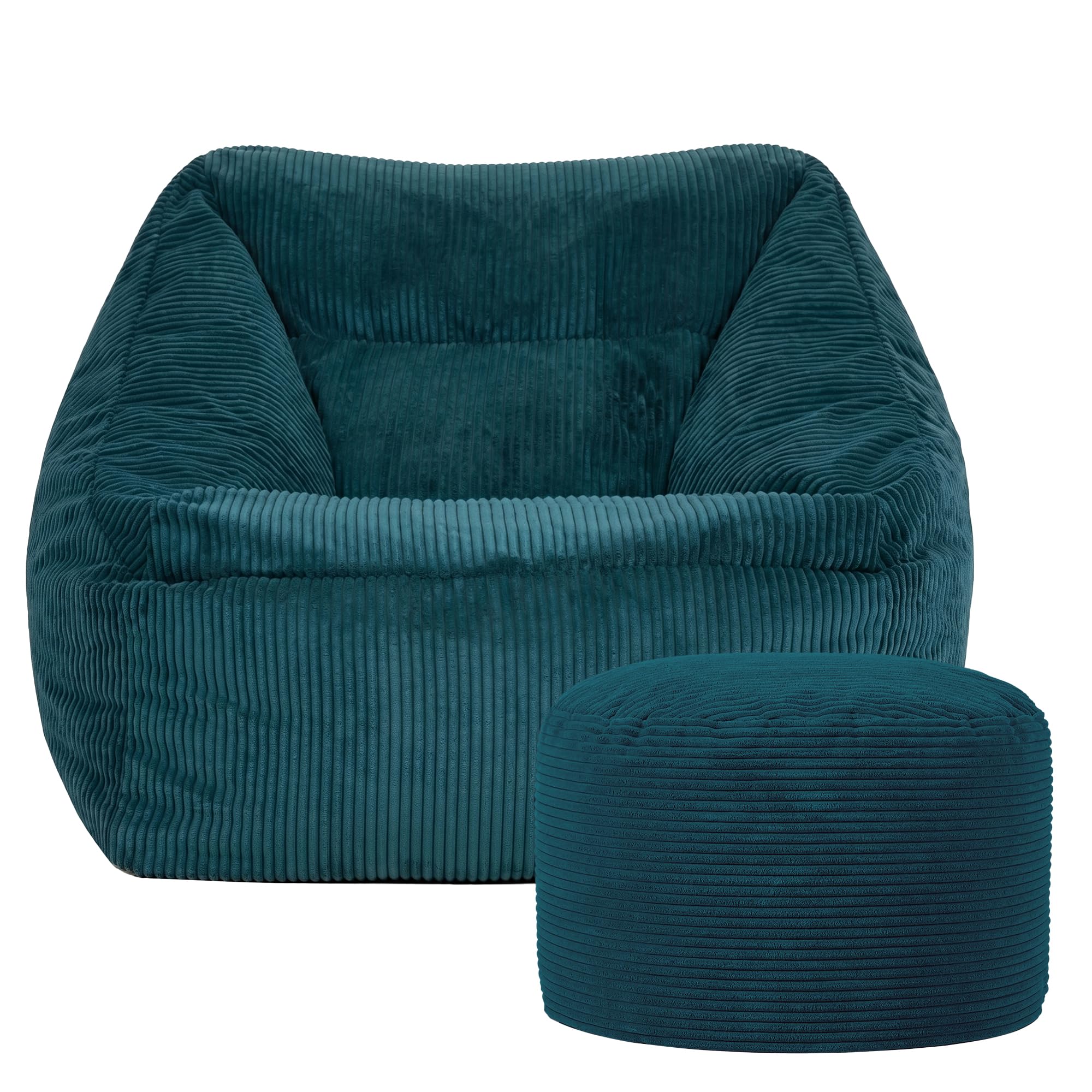 ICON Bean Bag Armchair & Footstool - Teal