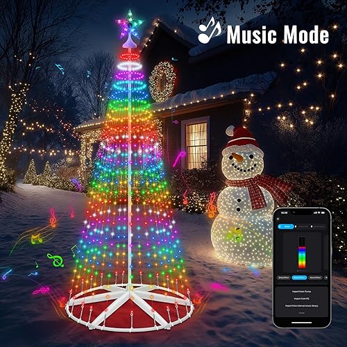 Miniatura 3 de Árbol de Navidad inteligente iluminado, 9.5 pies, 510 luces LED preiluminadas con sincronización de música, control remoto y aplicación, millones de