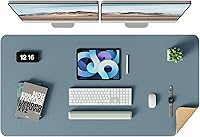 Vista 45 de YSAGi - Almohadilla de escritorio de doble cara, de cuero, protector de almohadilla de corcho ecológico, grande, impermeable, para oficina/hogar